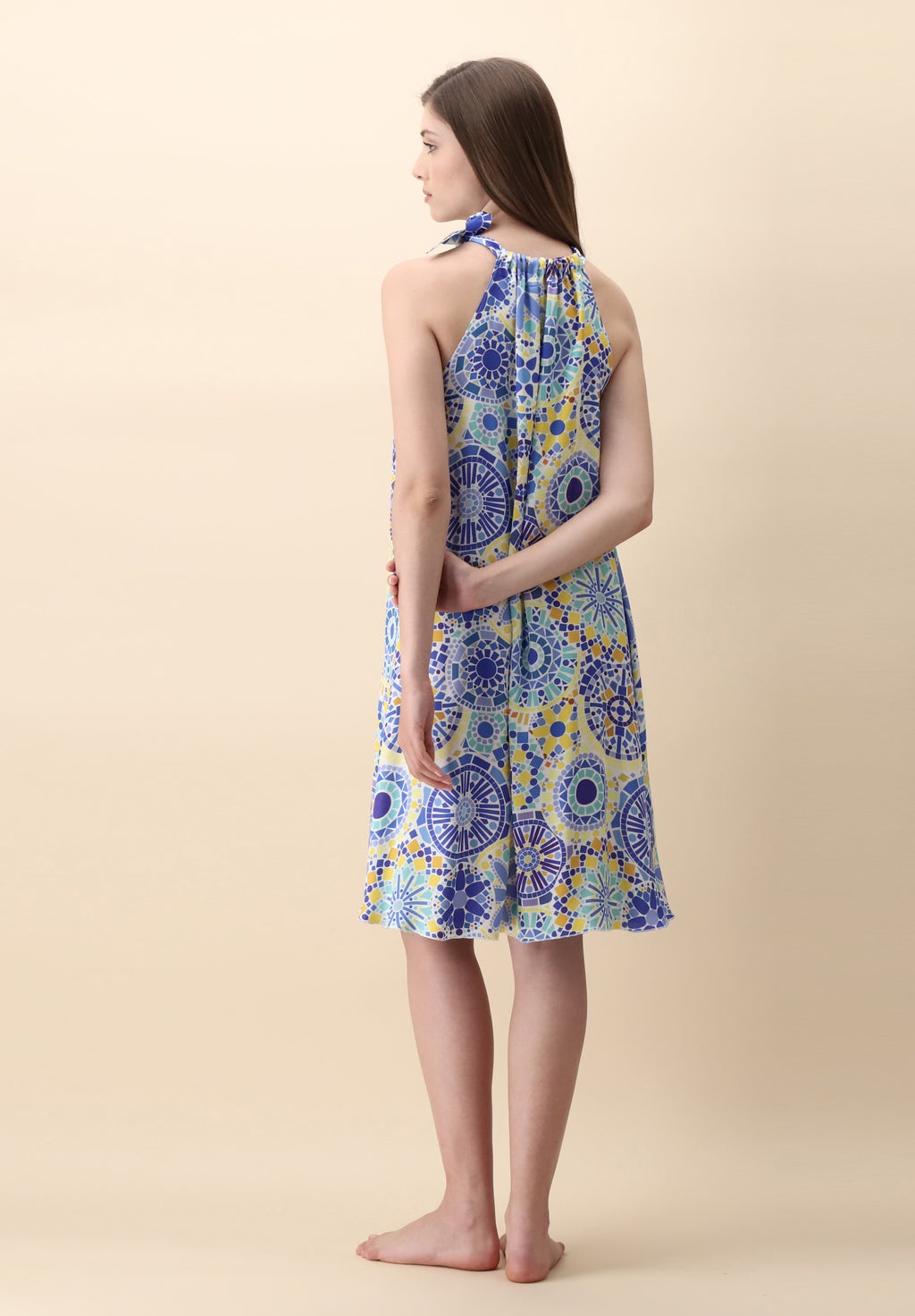 Viscose Mosaic Print Dress